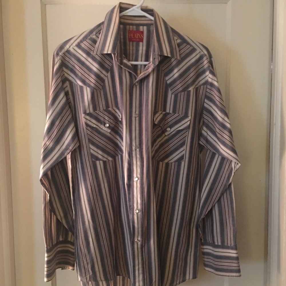 Plains Medium Vintage classic western shirt . Blue